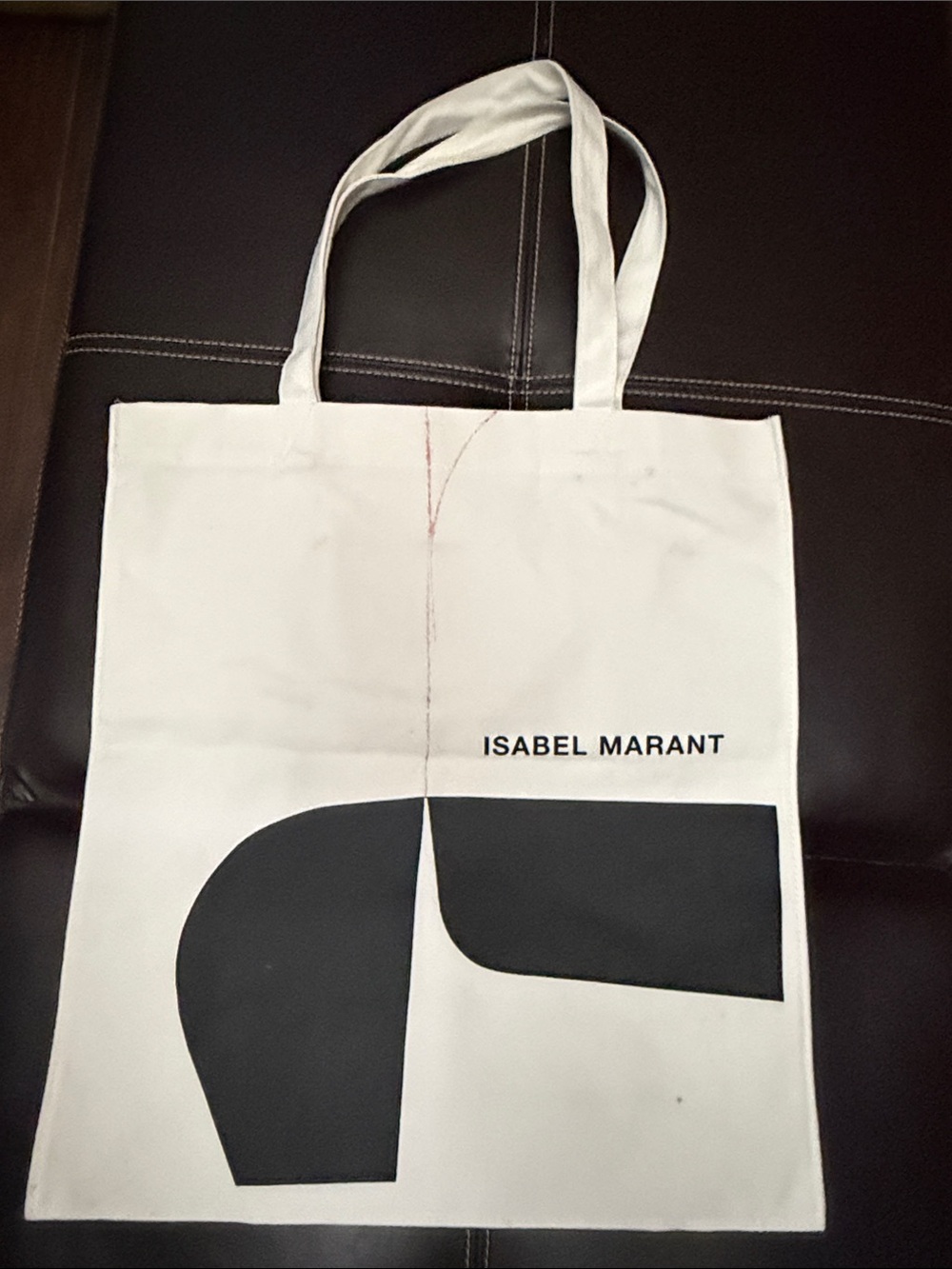 Isabel Marant White Canvas Tote with Black Graphic